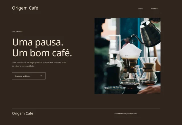 Prévia do site Origem Café