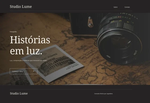 Prévia do site Studio Lume